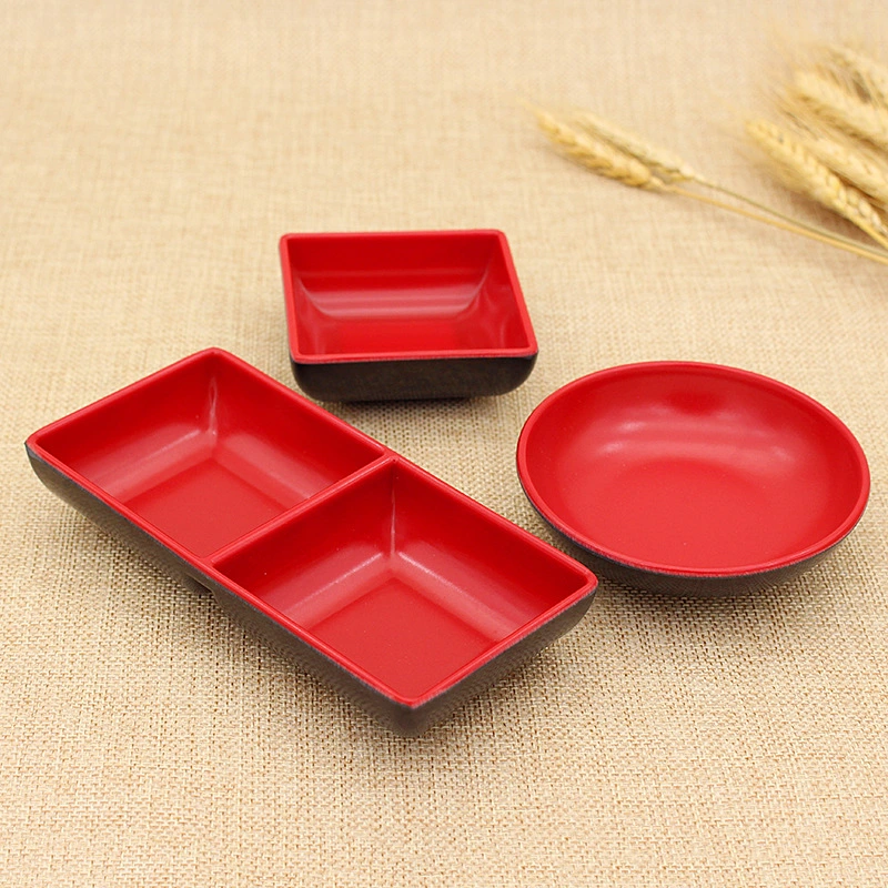 Sauce Dish 2-Compartment Rectangular Appetizer Serving Tray Divided Sauce Dish for Vinegar Nuts