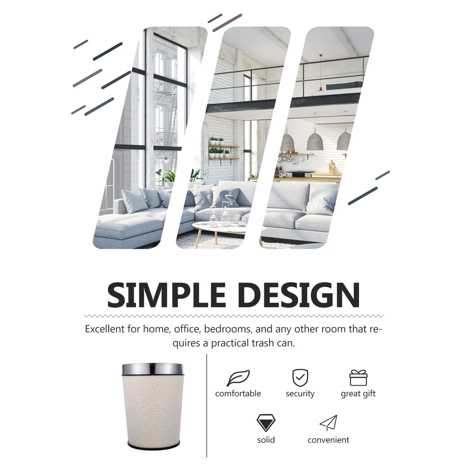 Household Trash Bin Multi-function Garbage Bucket Practical Trash Can Portable Trash Can