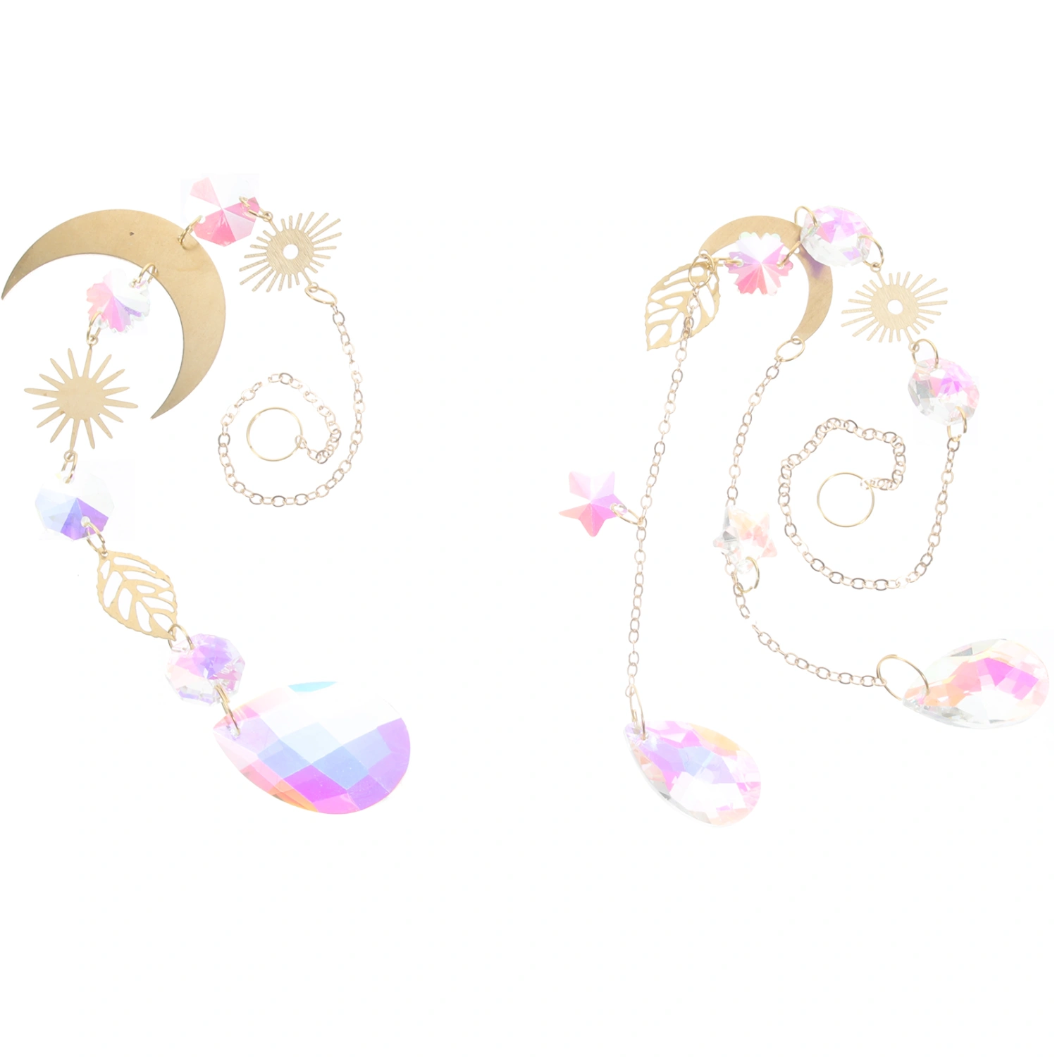 2pcs Crystal Hanging Sun Catcher Window Hanging Ornaments Crystals Pendants