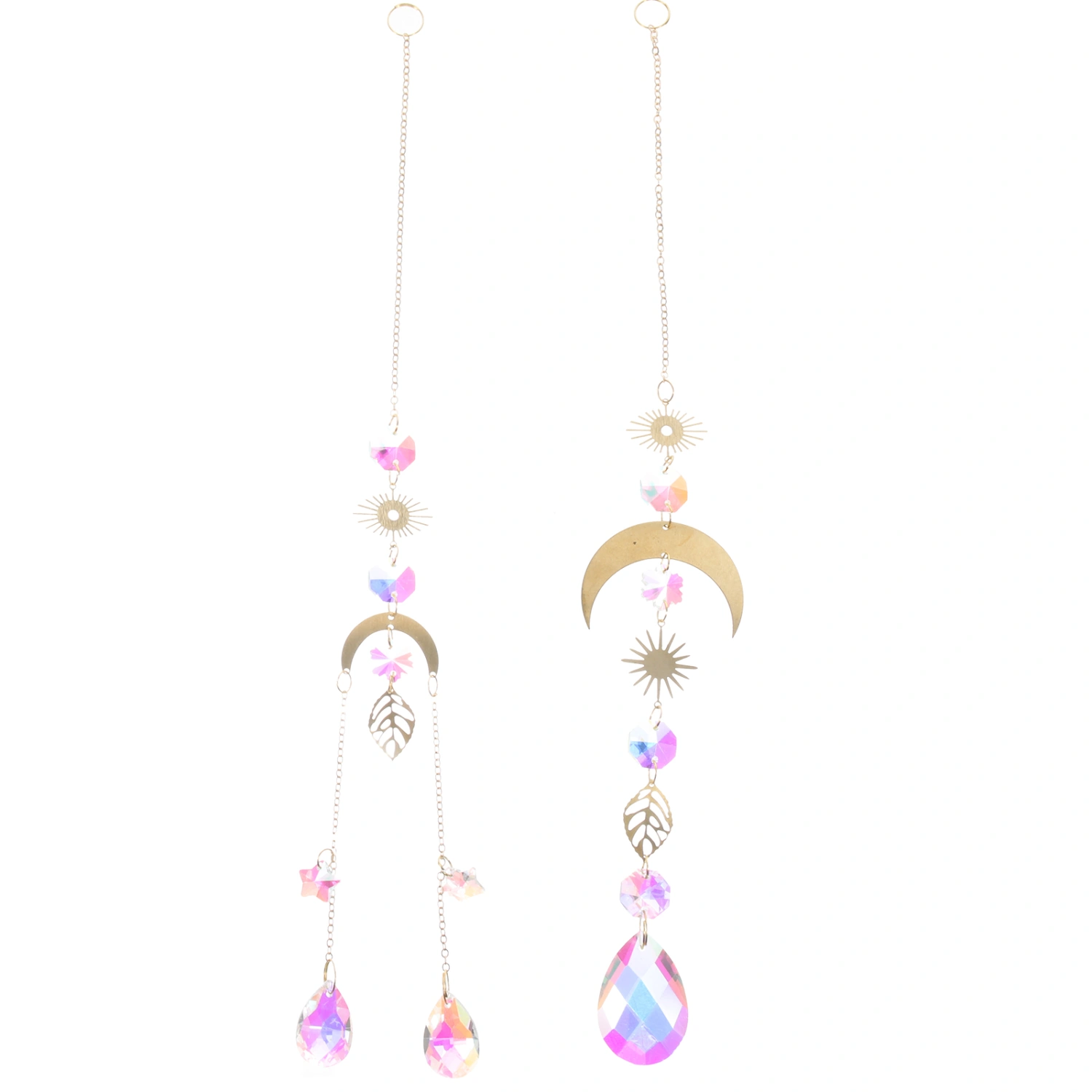 2pcs Crystal Hanging Sun Catcher Window Hanging Ornaments Crystals Pendants