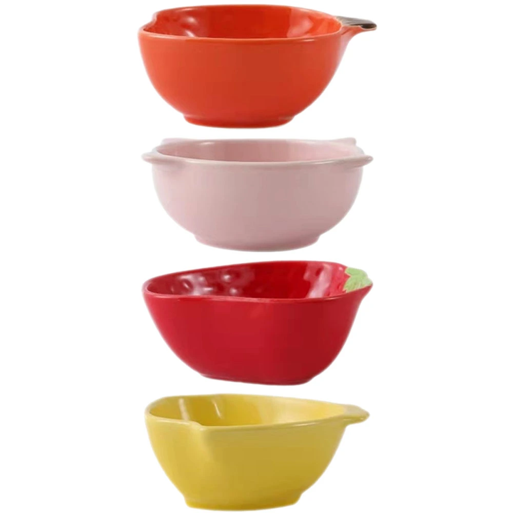 4 pcs Appetizer Ceramic Bowl Sauce Dish Ceramic Serving Bowl Cartoon Ceramic Small Dish