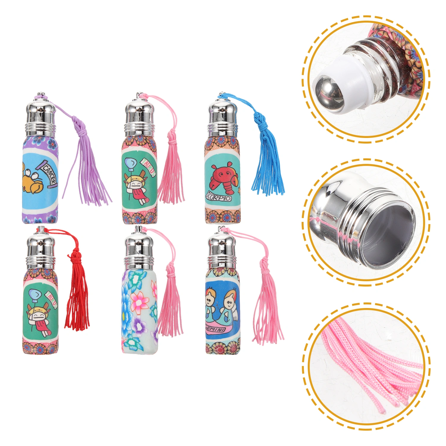 6 pcs Small Perfume Bottle Empty Perfume Bottles Travel Roller Bottles Portable Perfume Bottles