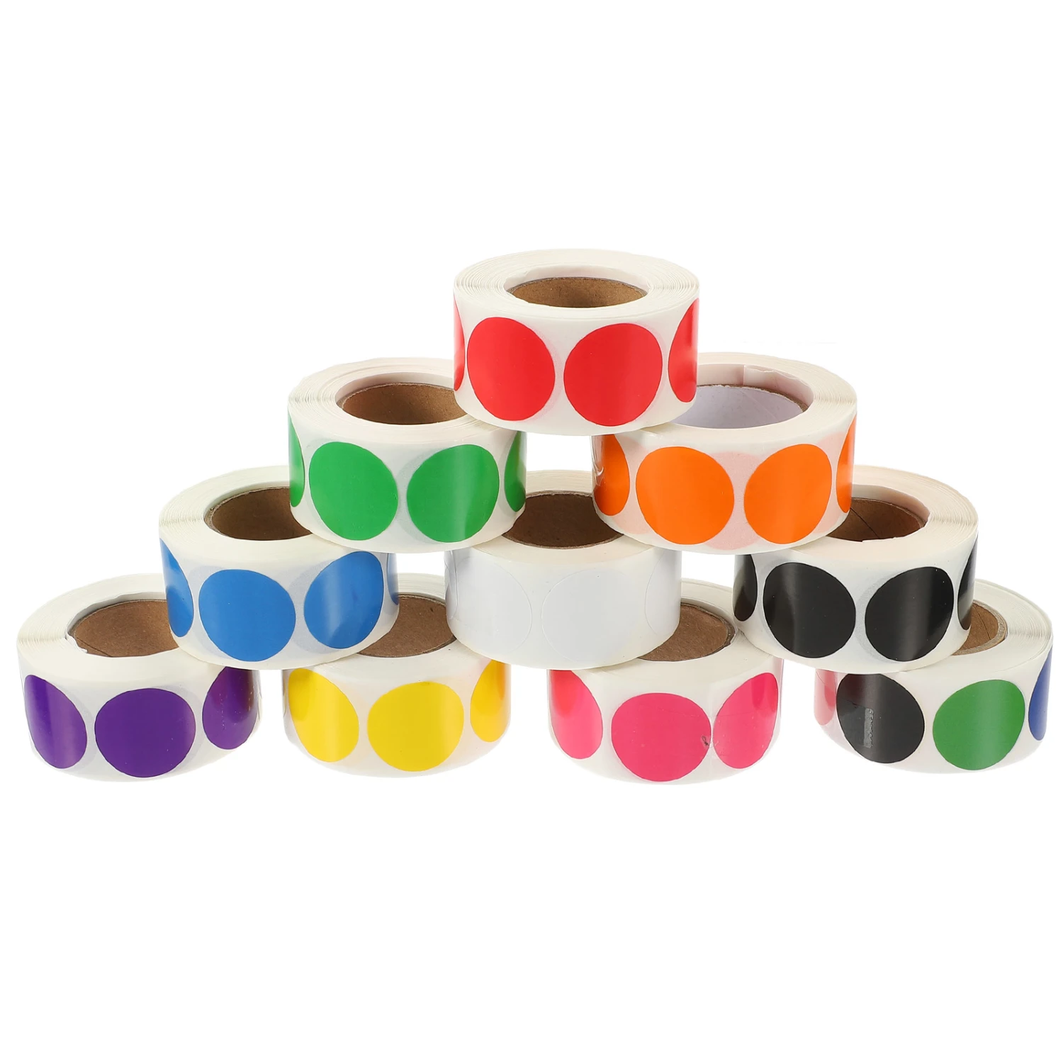 10 Rolls of Colored Dot Stickers Round Color Coding Labels Portable Colored Round Labels Stickers