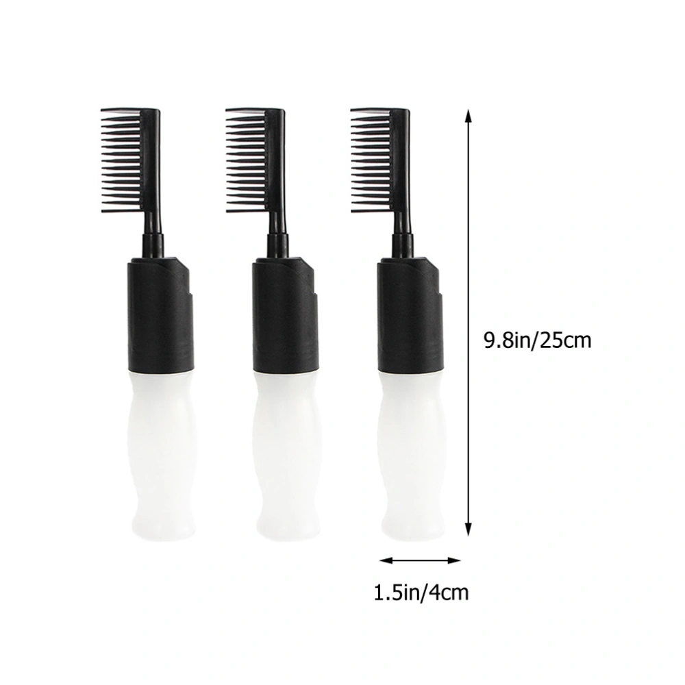 3pcs Hair Color Oiling Bottles Applicator Bottles with Root Comb Hair Dyeing Bottles