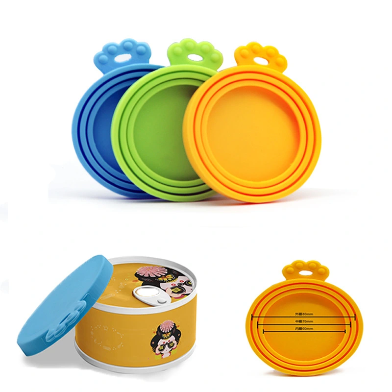 4pcs Food Jar Lids  Reusable Sealed Lids Replacement Cat Food Can Silicone Covers