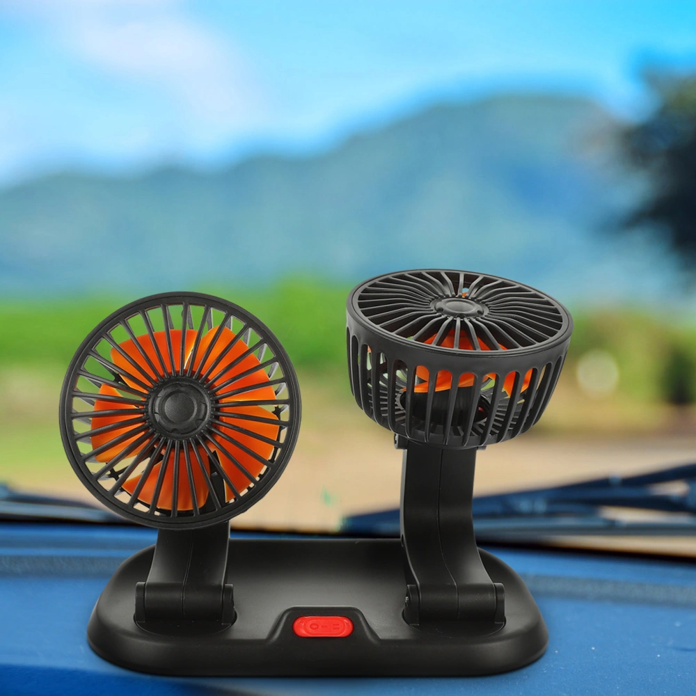 Car Fan Dashboard Fan 2 Heads Cooling Fan 24v Adjustable Fan For Car Interior