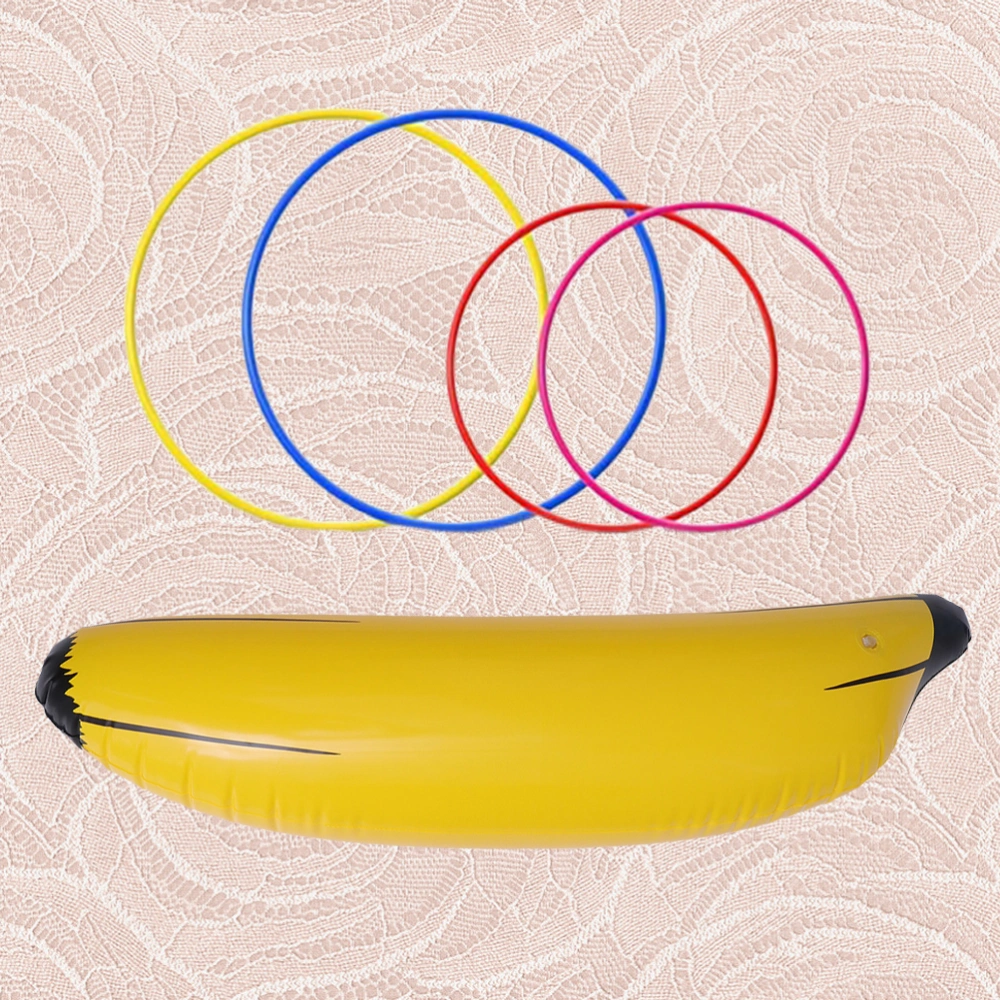 1 Set Thicken Plastic Banana Rings Toss Toy Inflatable Fruit Toy Funny Inflatable Toy