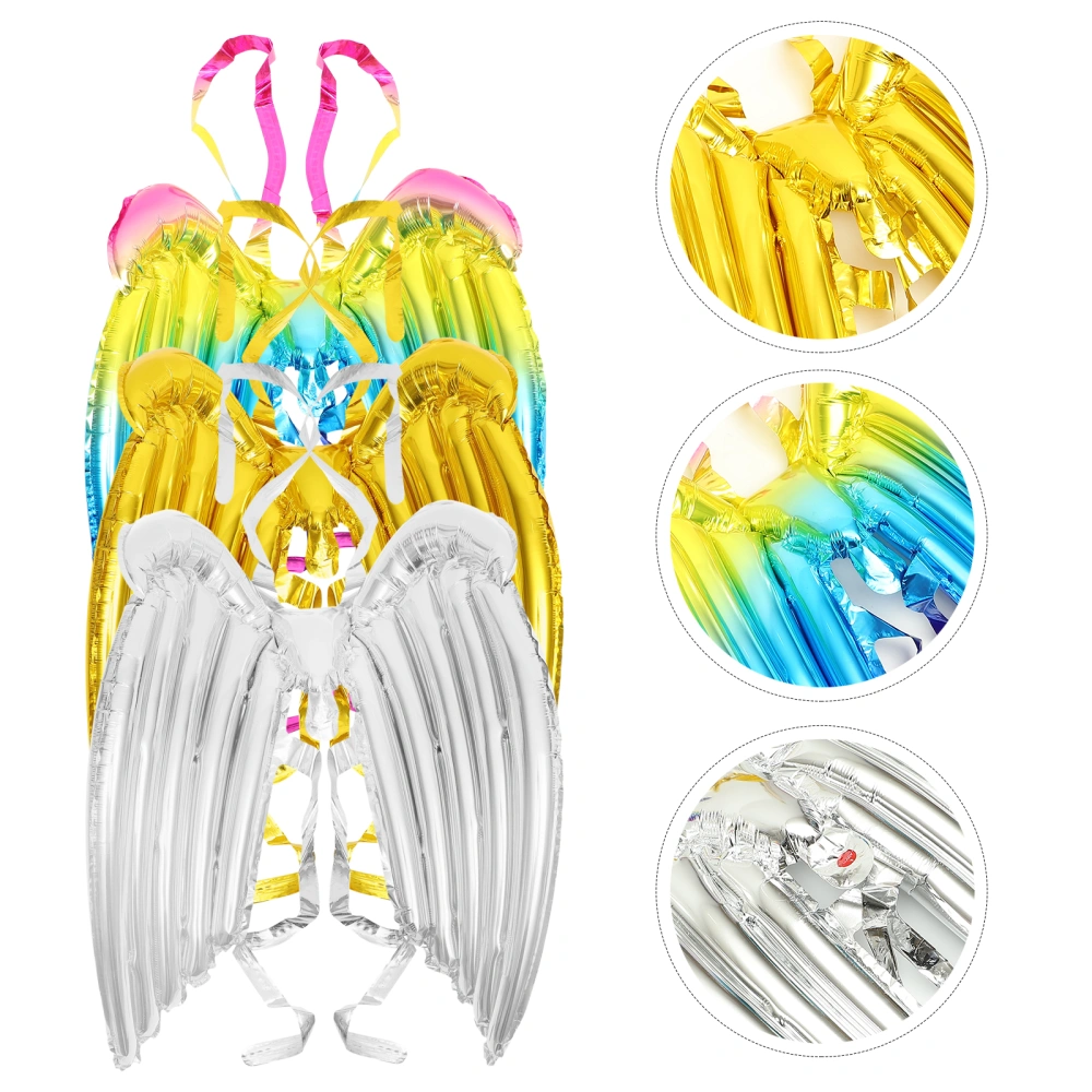 3pcs Angel Wings Foil Balloons Aluminum Foil Balloons Party Balloon Ornaments