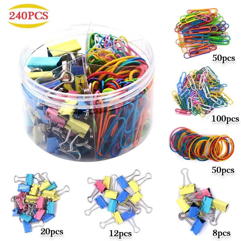 1 Box Office Paper Clips Colored Binder Clips Students File Fixing Paper Clips Practical Stationery