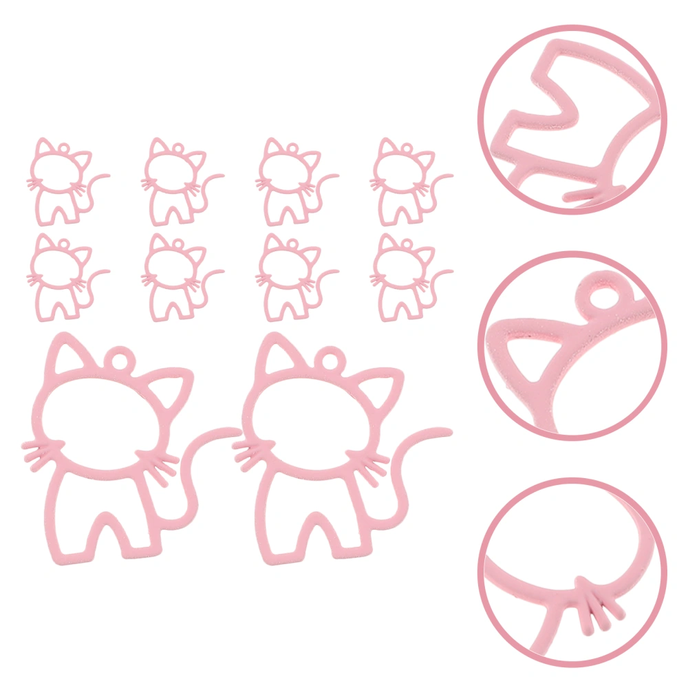 10pcs Earrings Cat Charms Handmade Pendants Bracelet Ornaments Adorable Decors Ornaments