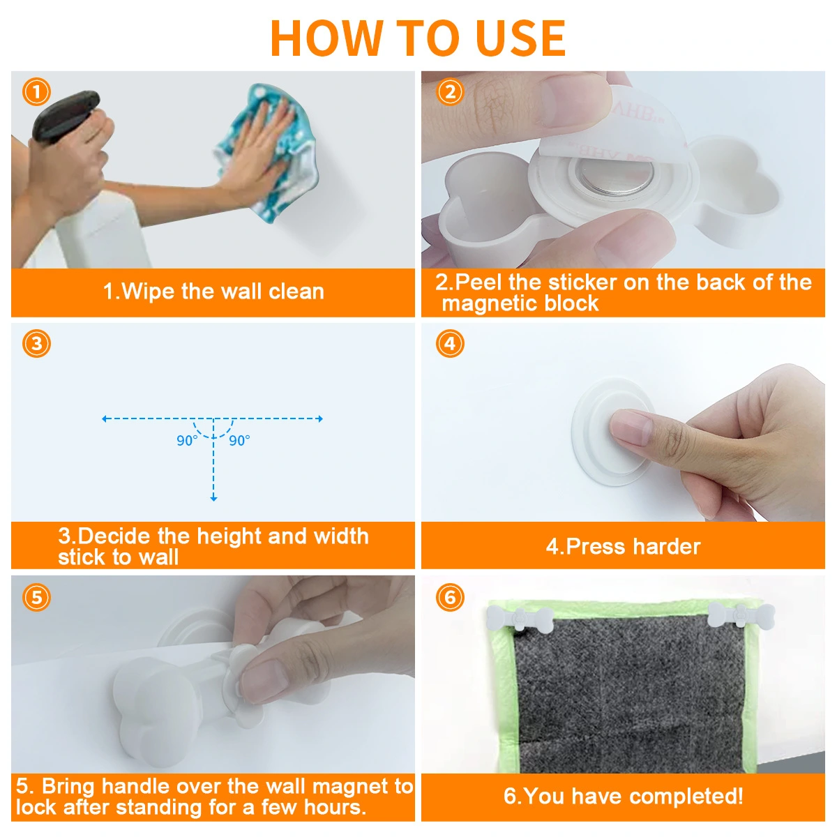 2pcs Pee Pad Holder Dog Pee Pad Holder Adhesive and Magnet Puppy Pad Holder for Wall