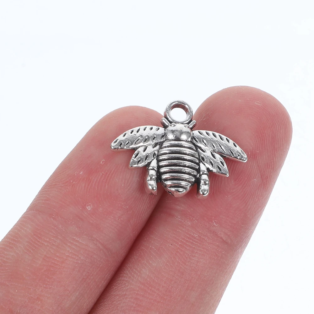 50pcs Bee Charms Metal Charms Jewelry Making Charms for Earrings Necklace Bracelet