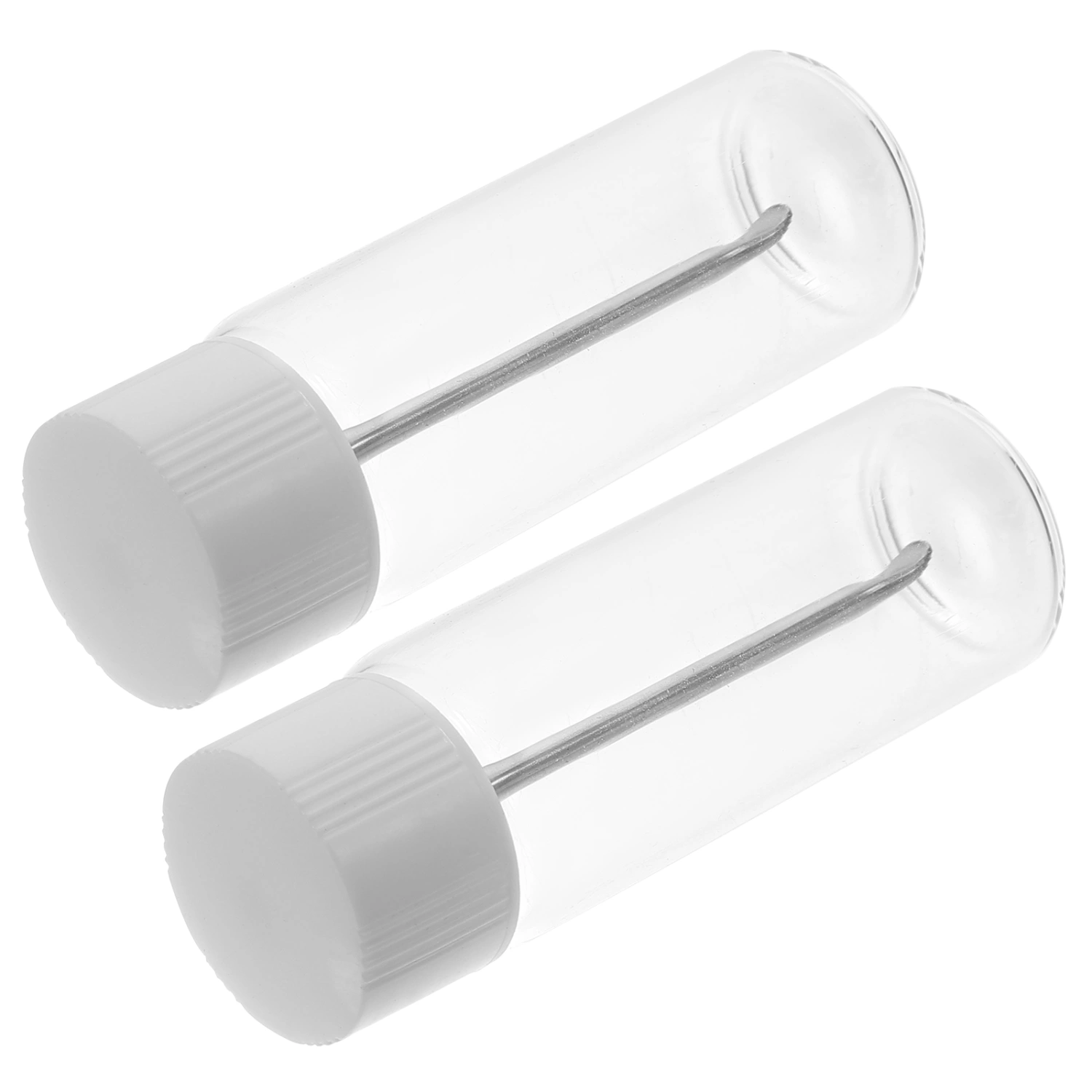 2Pcs Portable Pill Box Travel Pill Storage Box Pill Holder Glass Pill Vial with Spoon