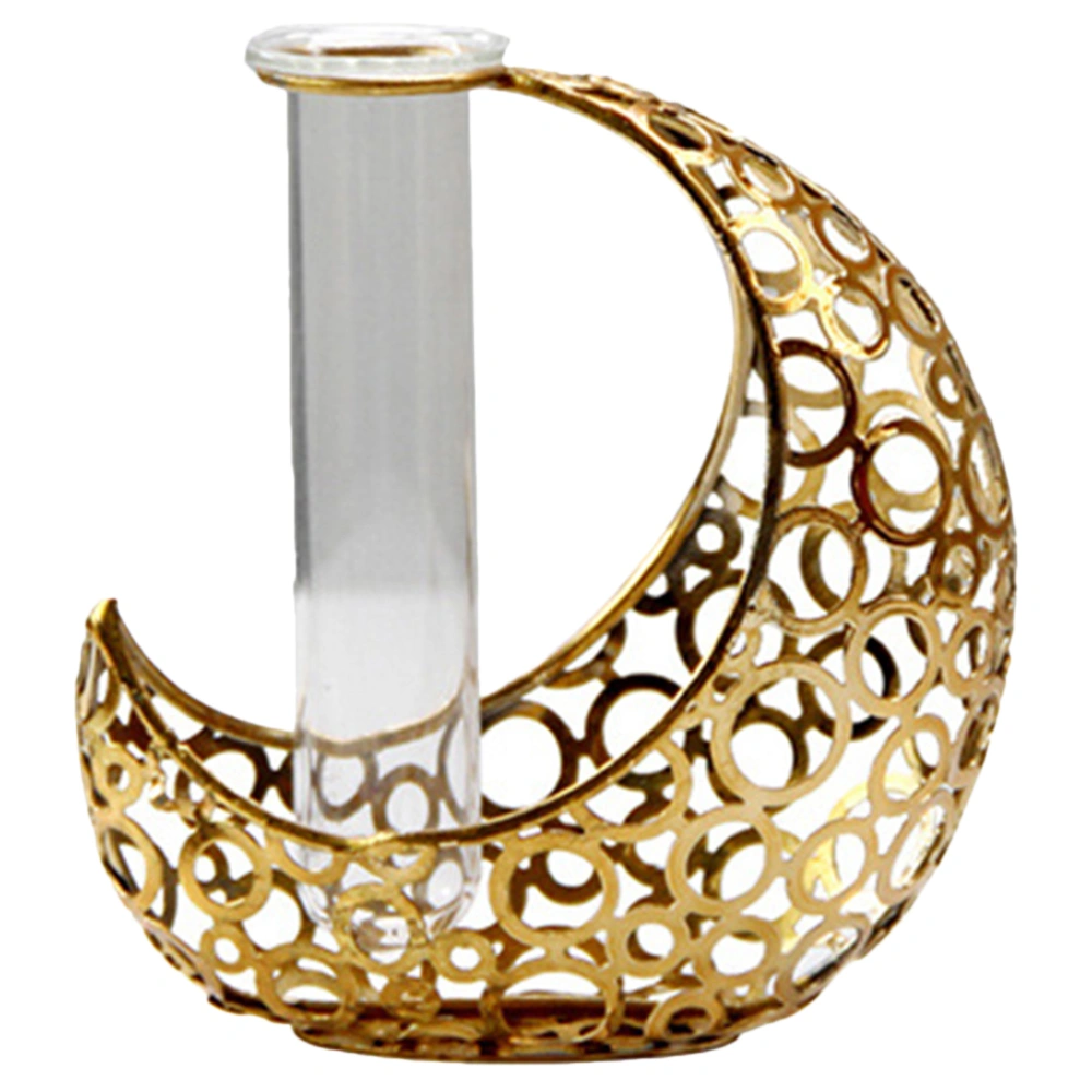 Gold Vase for Home Decor Moon Decor Tube Planter Flower Vase Centerpiece Nordic Style Vase