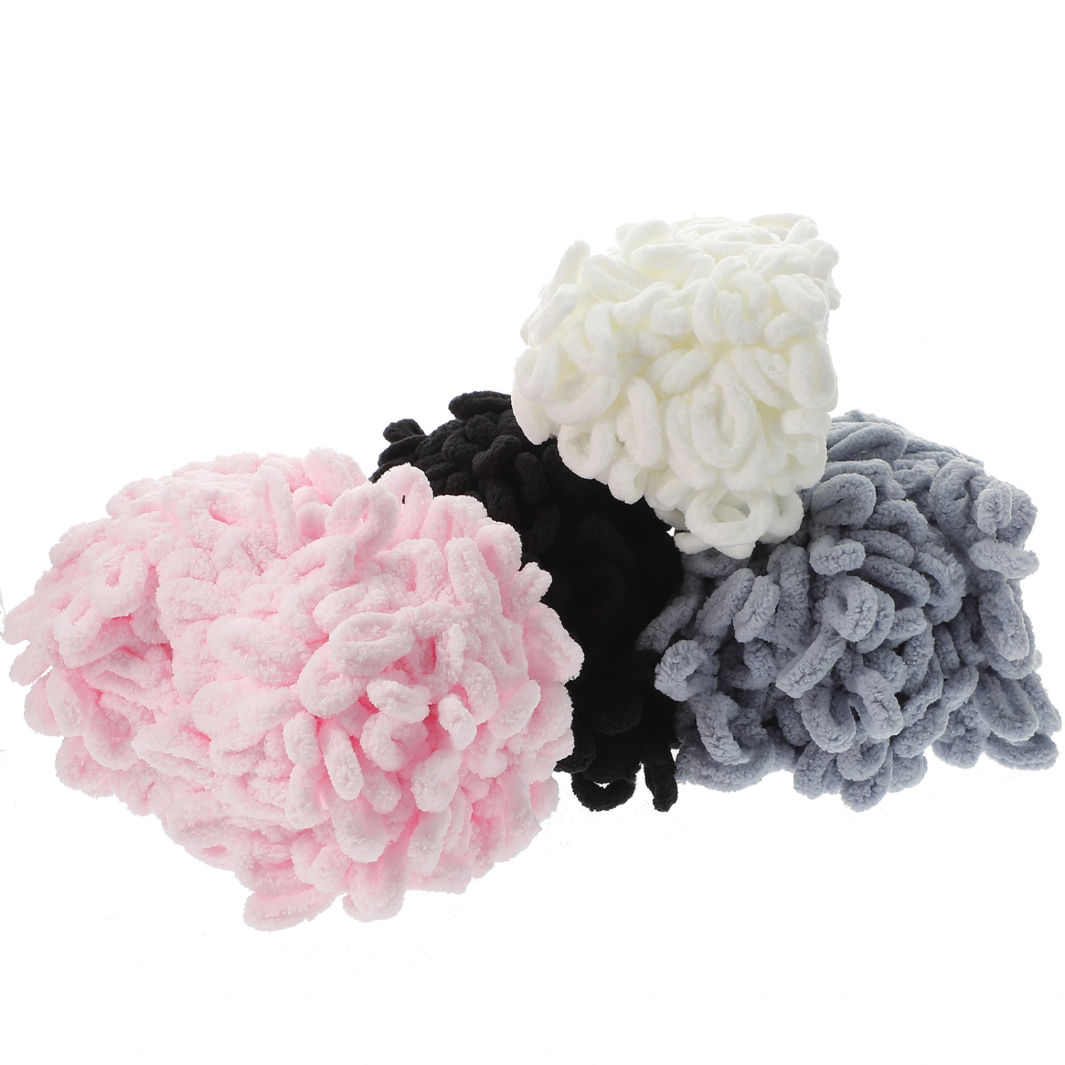 4 Rolls of Finger Loop Sewing Yarns Hand-knitting DIY Yarns Plush Crafts Knitting Materials