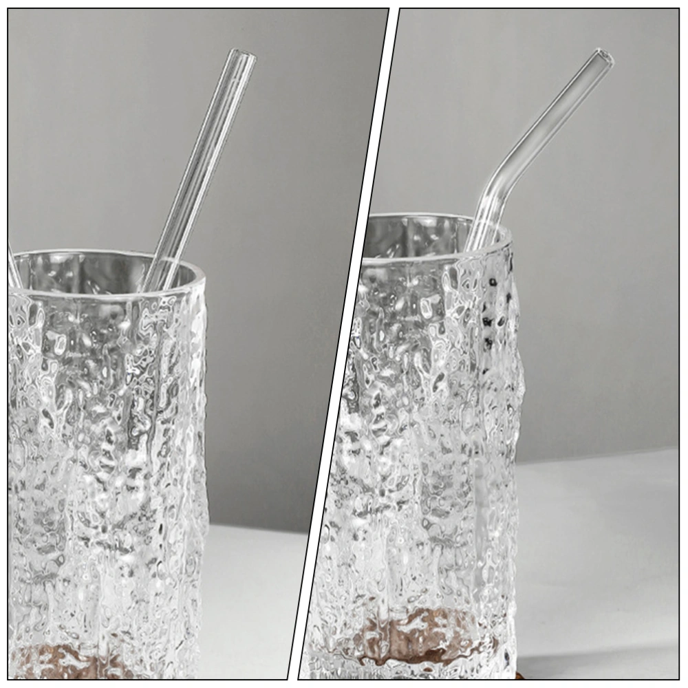 1 Set of Clear Glass Straws Drinking Sucking Pipes Household Reusable Straws Party Favors