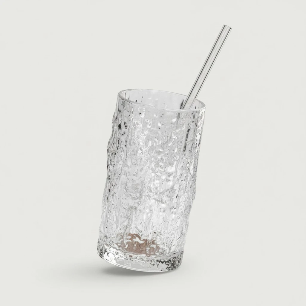 1 Set of Clear Glass Straws Drinking Sucking Pipes Household Reusable Straws Party Favors