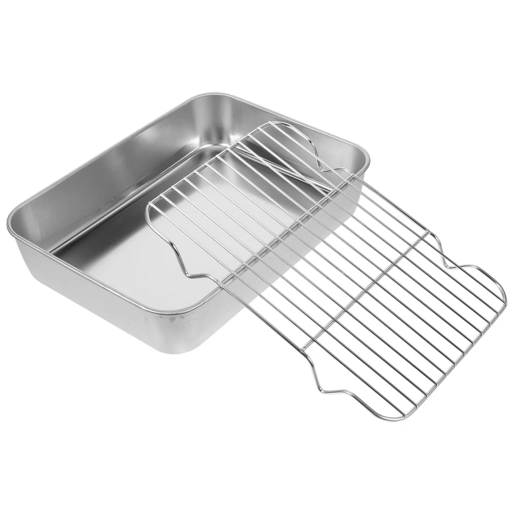 1 set of Barbecue Plate Portable Camping Grilling Plate Multi-function Draining Plate