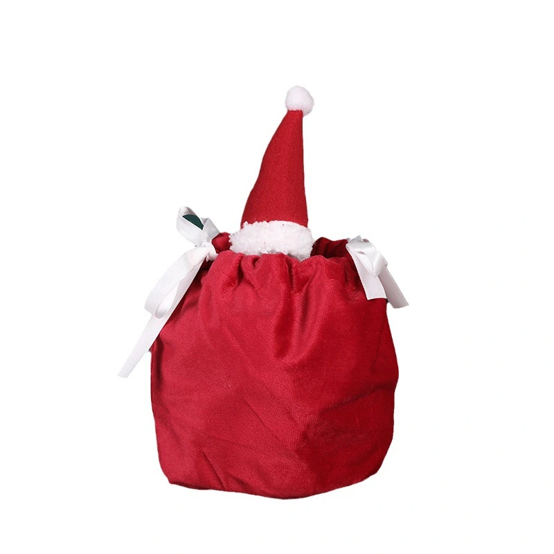 2pcs Christmas Gift Bag Xmas Candy Bag Xmas Drawstring Bag Party Gift Holder