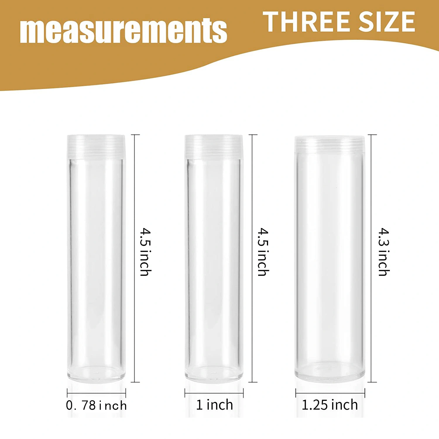 10pcs Coin Storage Tubes Collectibles Coin Collecting Holder Coin Storage Container