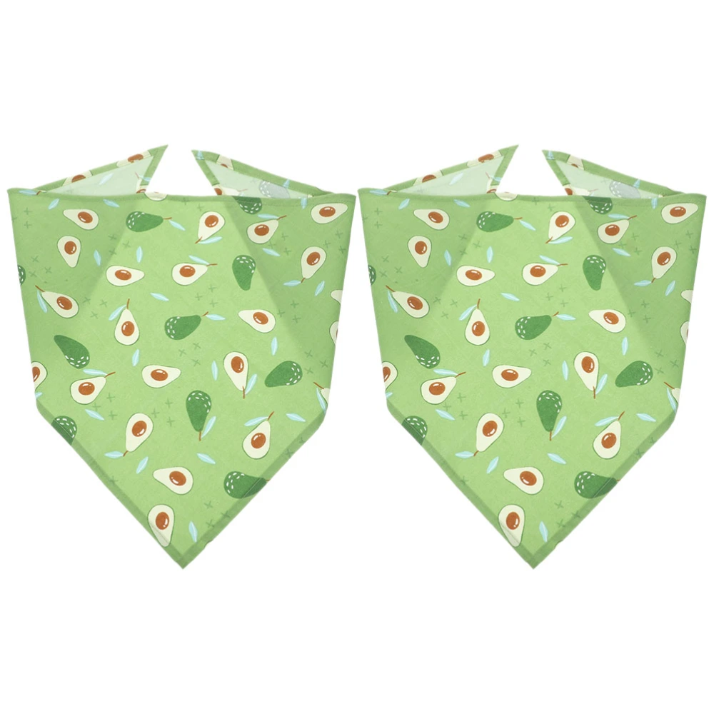 2pcs Pet Bandana Dog Triangle Summer Bandana Dog Scarf Pet Fruit Pattern Bib Pet Party Costume