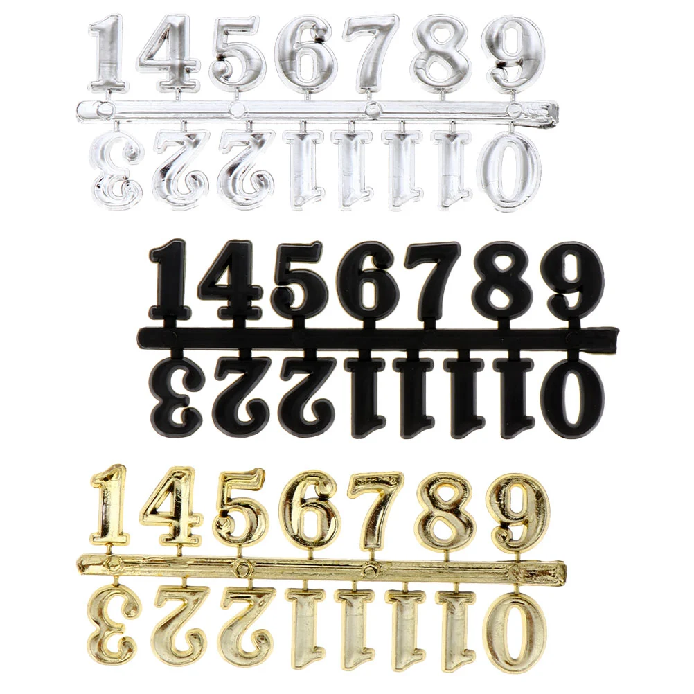 3 Sets Clock Numerals Wall Clock Number Digital Clock Number Replacement Clock Numbers