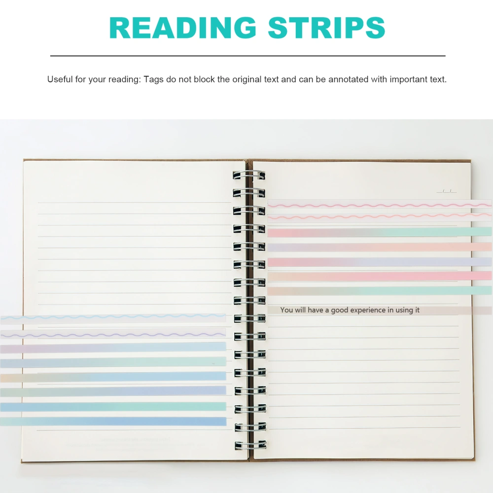 2 Sets of Long Sticky Decals Page Marking Strips Long Page Tabs Sticky Strips