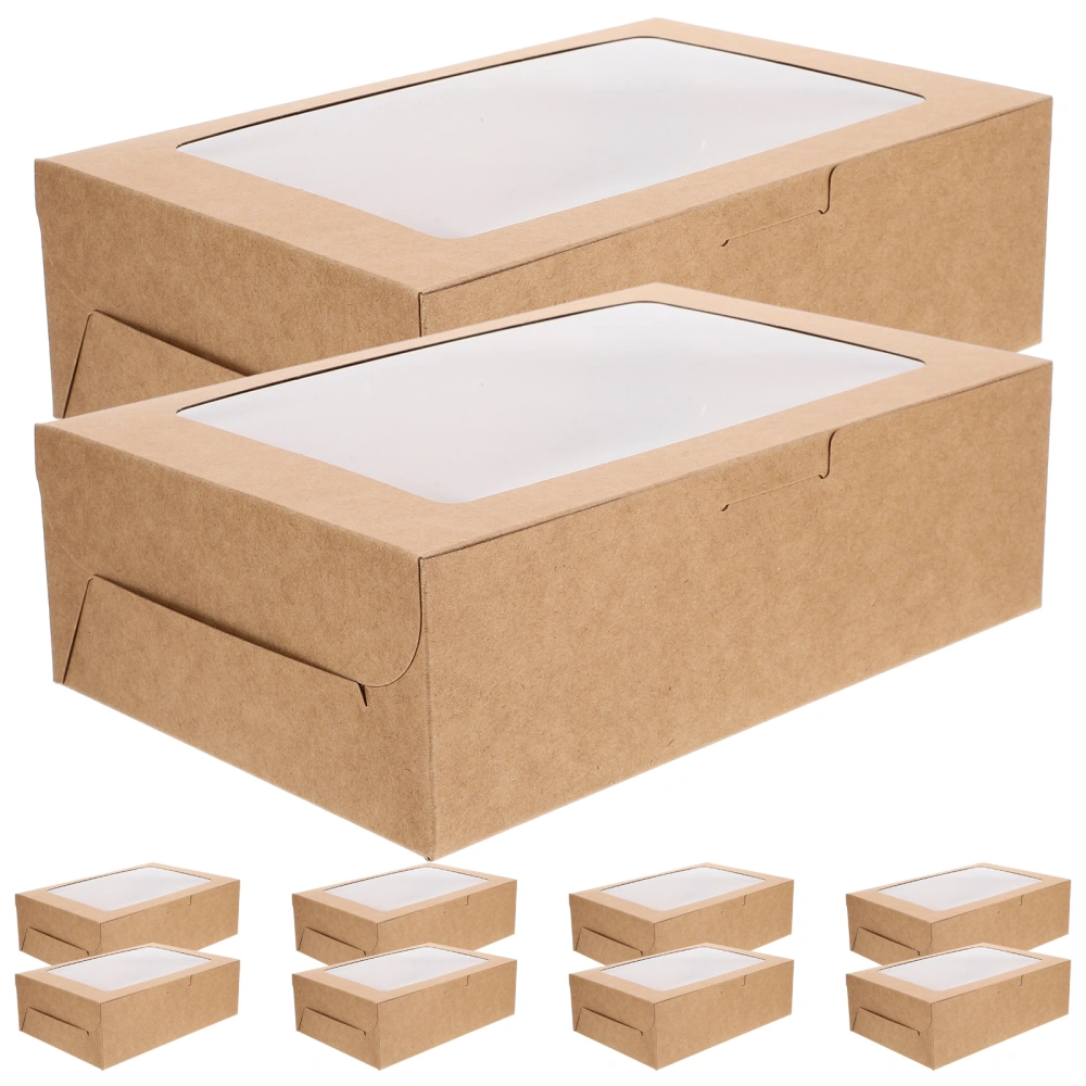 10pcs Cupcake Boxes with Window 6-cave Cupcake Holder Egg Tart Packing Boxes