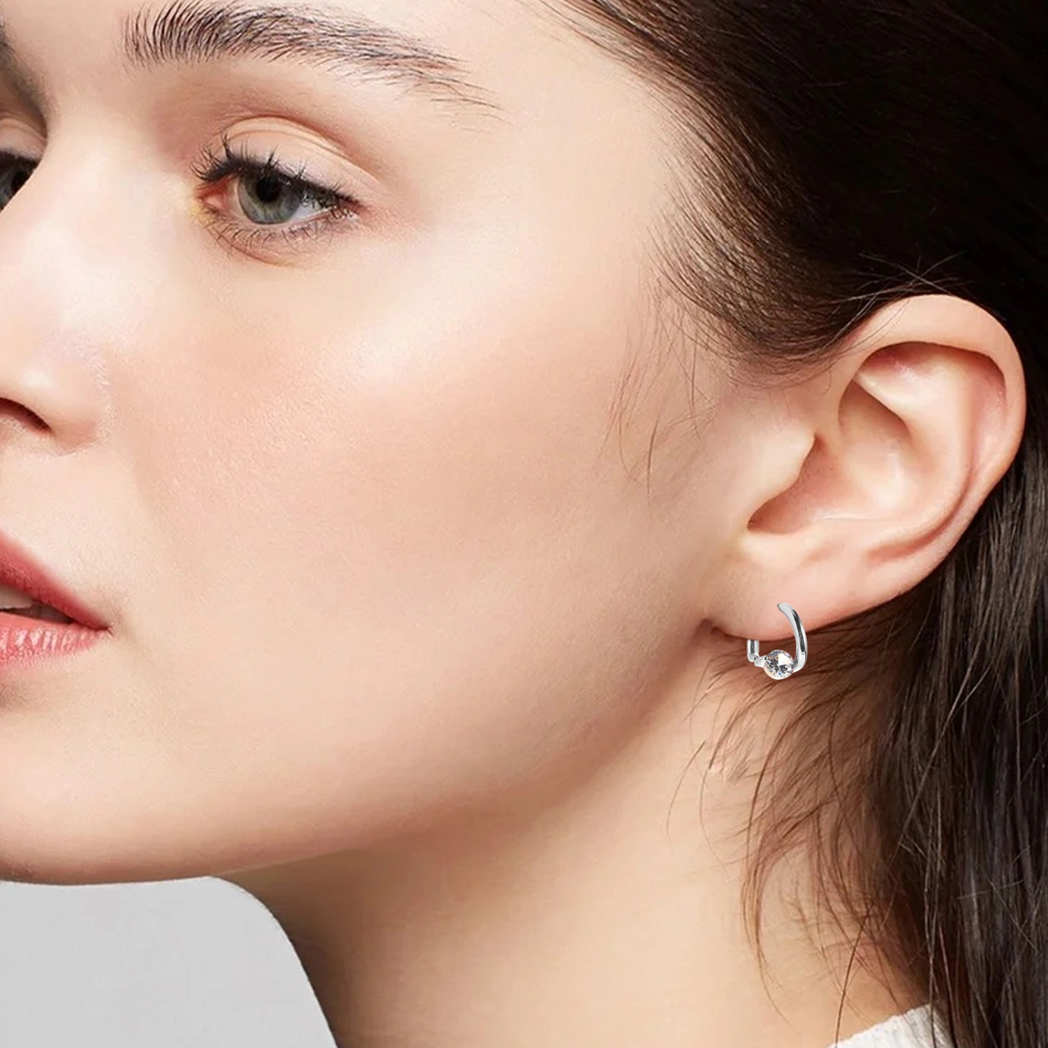 1 Pair Hoop Earrings Women Hypoallergenic Earrings Circle Cubic Zirconia Ear Hoops