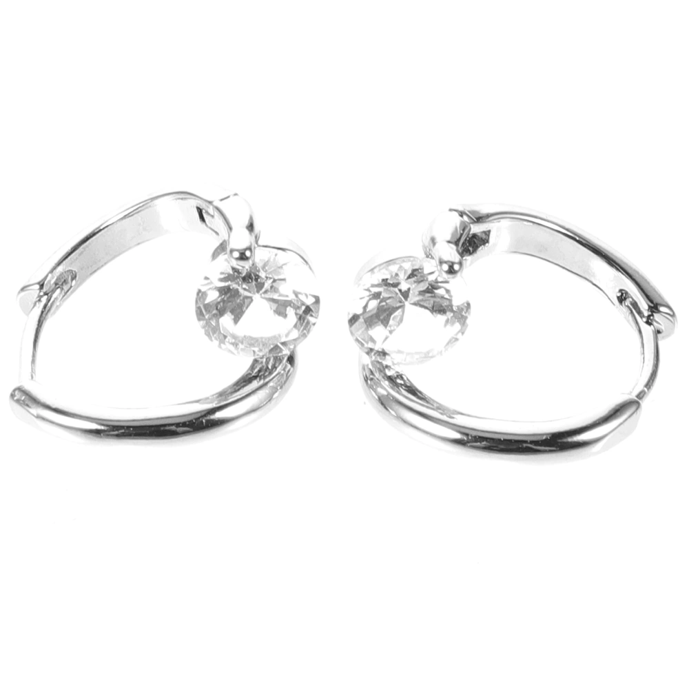 1 Pair Hoop Earrings Women Hypoallergenic Earrings Circle Cubic Zirconia Ear Hoops