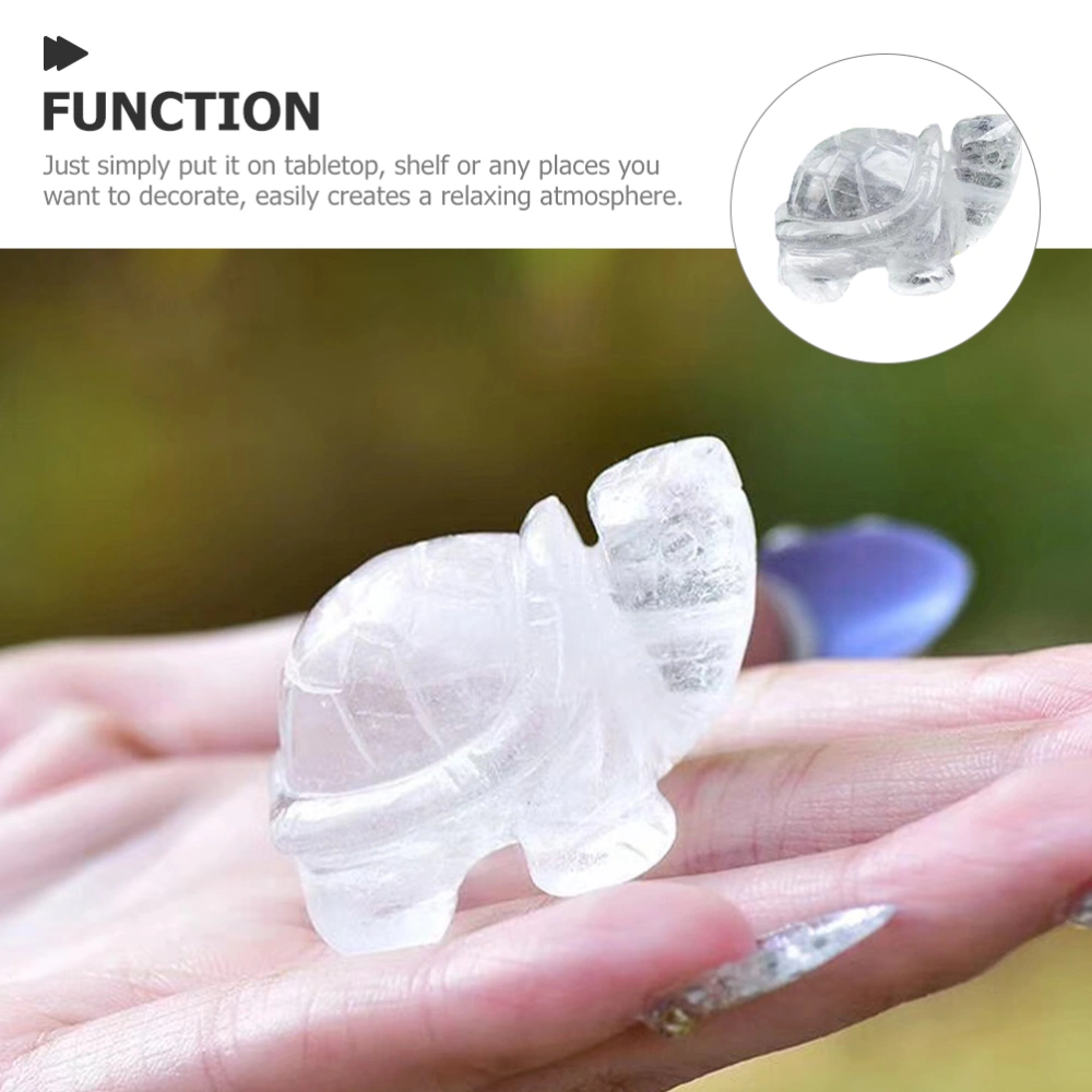 Glass Turtle Figurine Desktop Turtle Ornament Glass Turtle Statue Decorative Transparent Turtle Decor