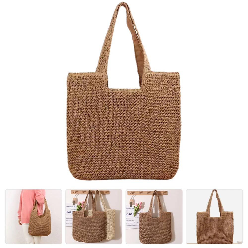 Woven Tote Bag Summer Straw Bag Beach Handbag Women Shoulder Bag Fashionable Tote Bag