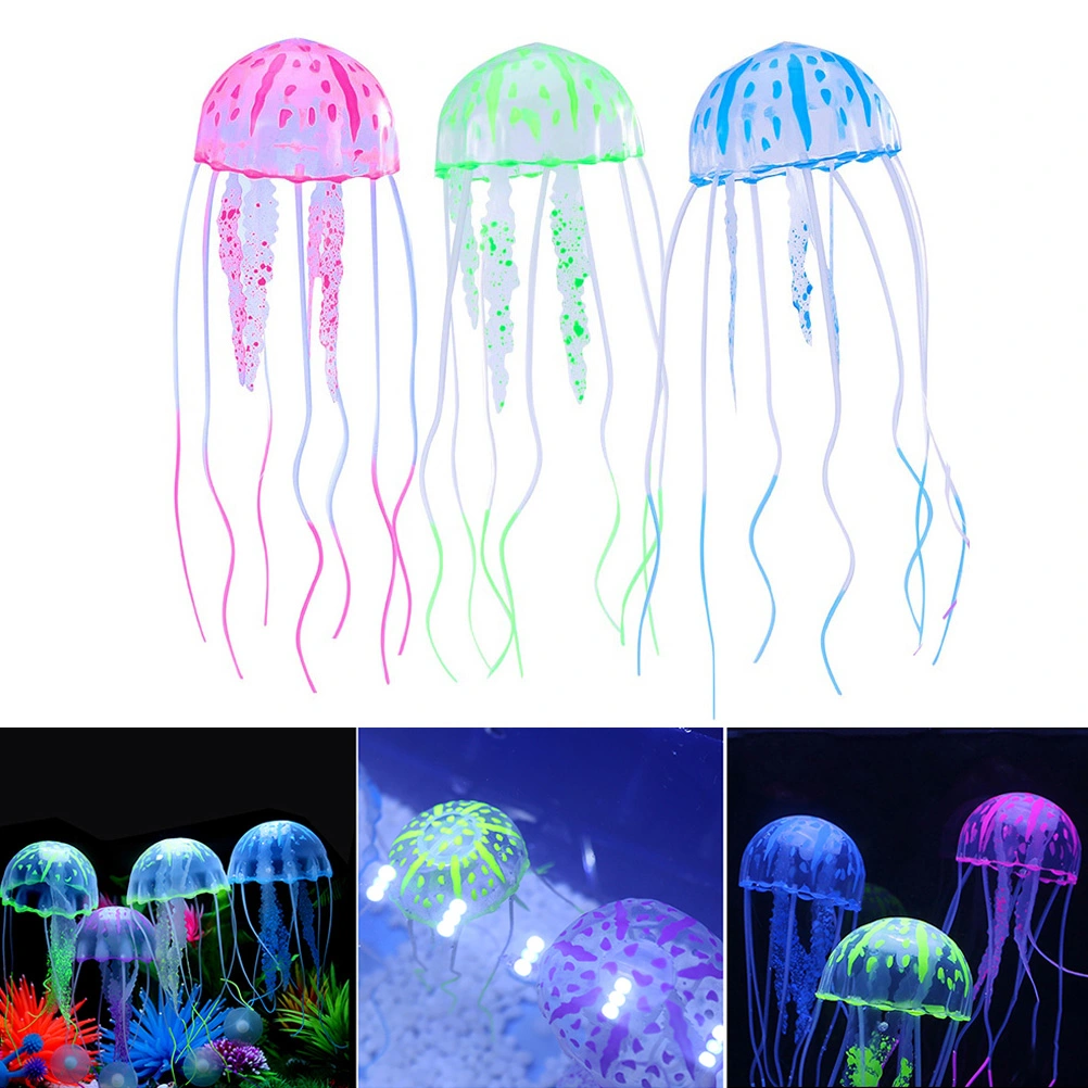 6Pcs Jellyfish Ornament Decoration Simulation Marine Animal Model for Aquarium Fish Tank