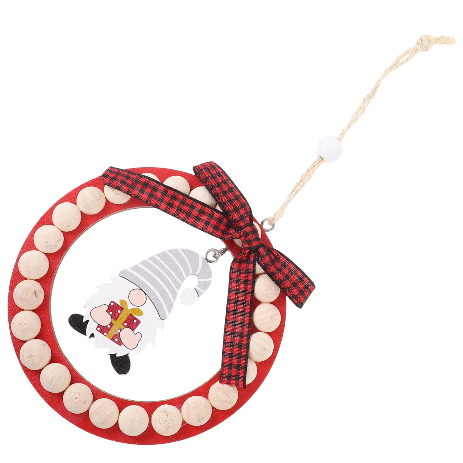 Christmas Party Ornament Christmas Tree Hanging Wood Pendant Round Ornament