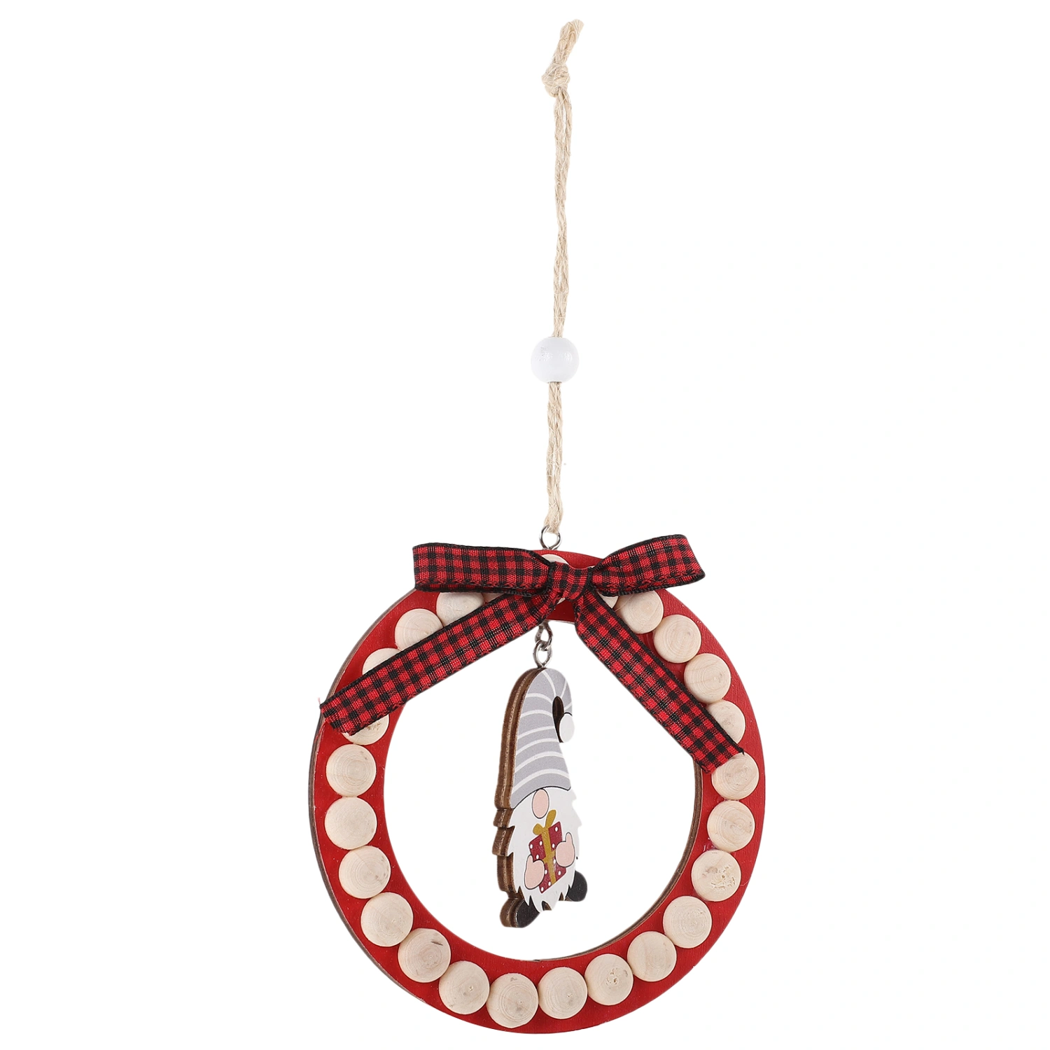 Christmas Party Ornament Christmas Tree Hanging Wood Pendant Round Ornament