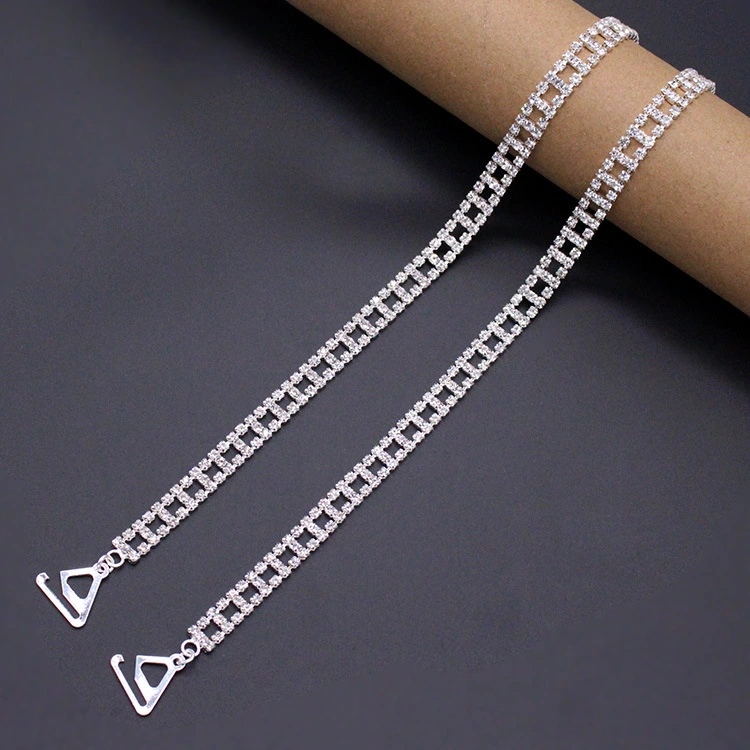 2 Pairs Bra Straps Replacement Dress Straps Rhinestone Bra Straps Women Costume Accessories