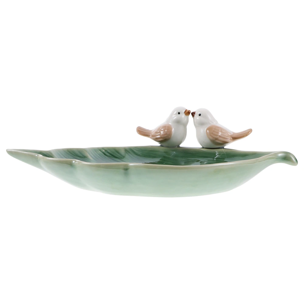 Jewelry Organizer Bird on Leaf Shape Jewelry Display Dish Chic Jewelry Holder Photo Prop