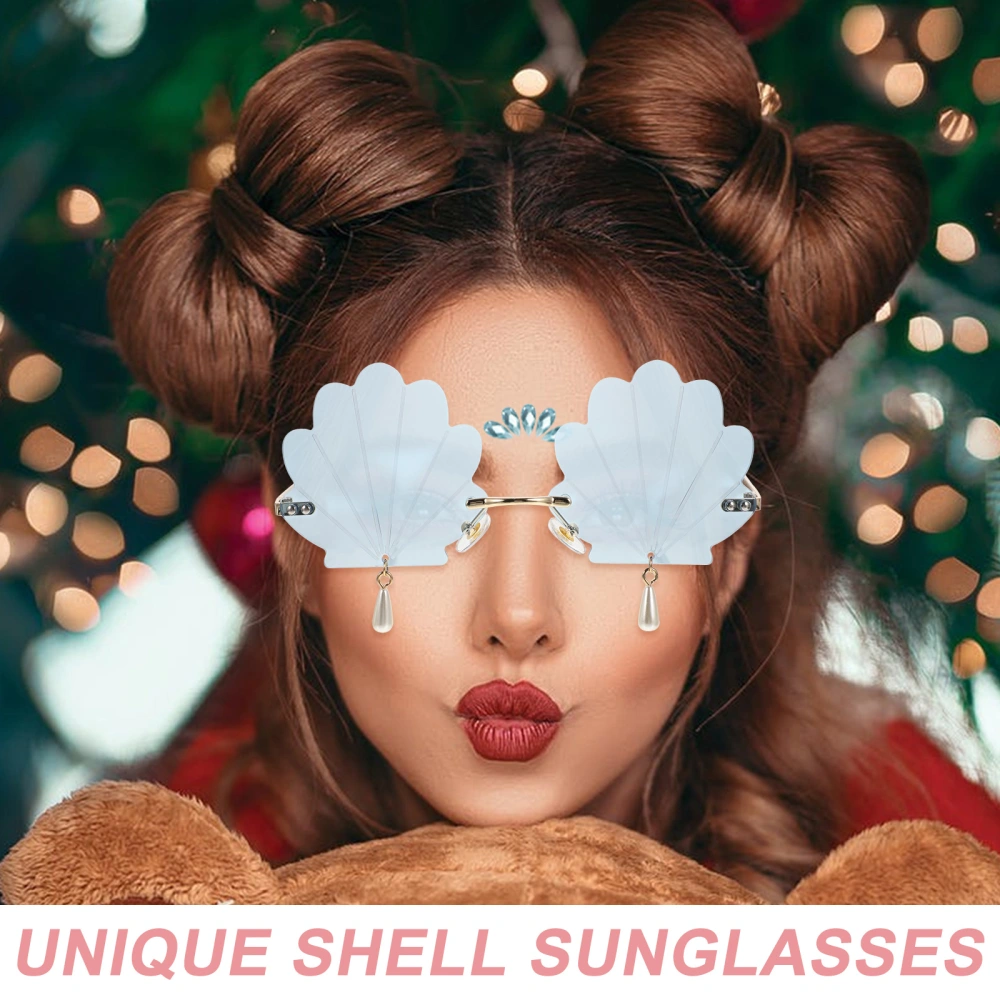 Seashell Sunglasses Personalized Fun Sunglasses Girls Women Rimless Eyeglasses