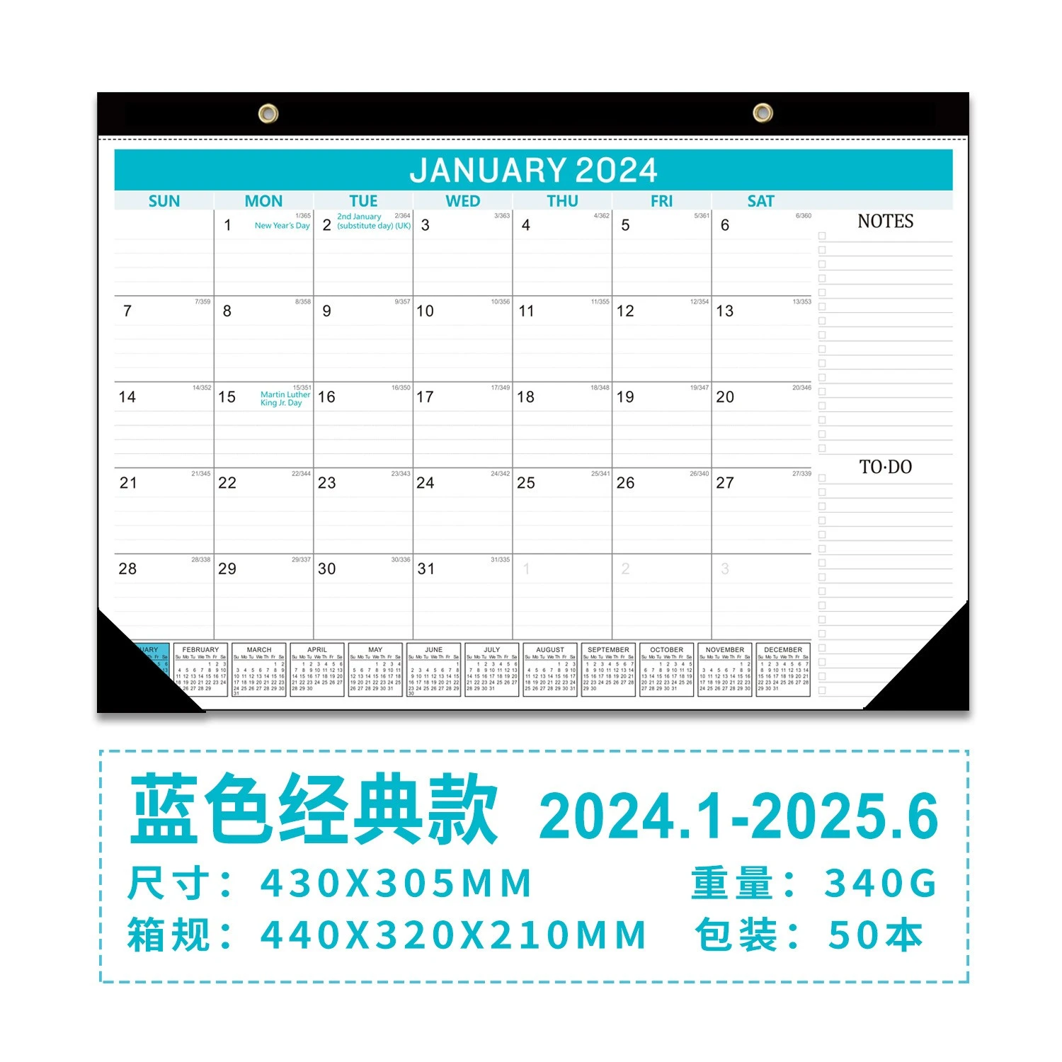 Office Calendar English Hanging Calendar Note Wall Hanging Calendar Office Accessory