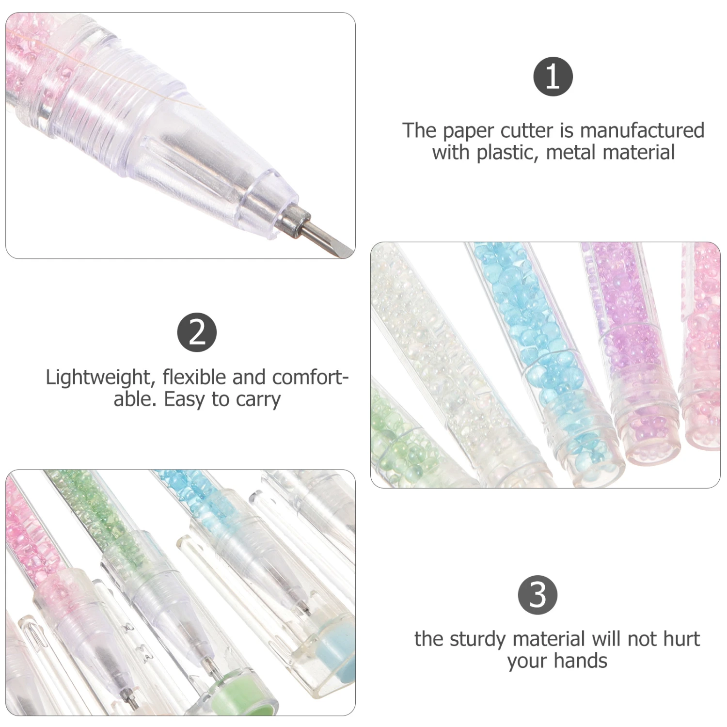 5pcs Pen Shape Paper Cutters Pen Shape Envelope Opener Tape Cutter Card Cutter