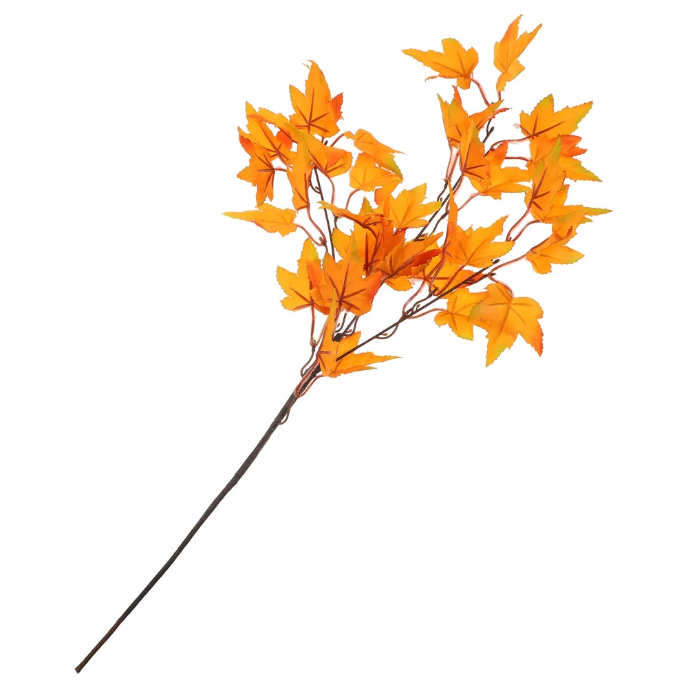 Artificial Maple Leaves Branch Fake Fall Leaves Stem Thanksgiving Day Home Greenery Decor