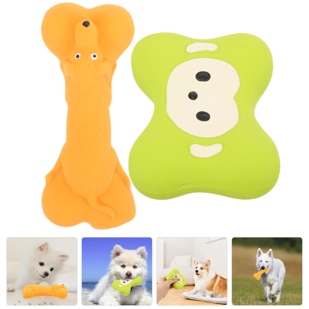 2pcs Dog Squeaky Toys Puppy Toys Bite-resistant Dog Toys Interactive Squeaky Toy