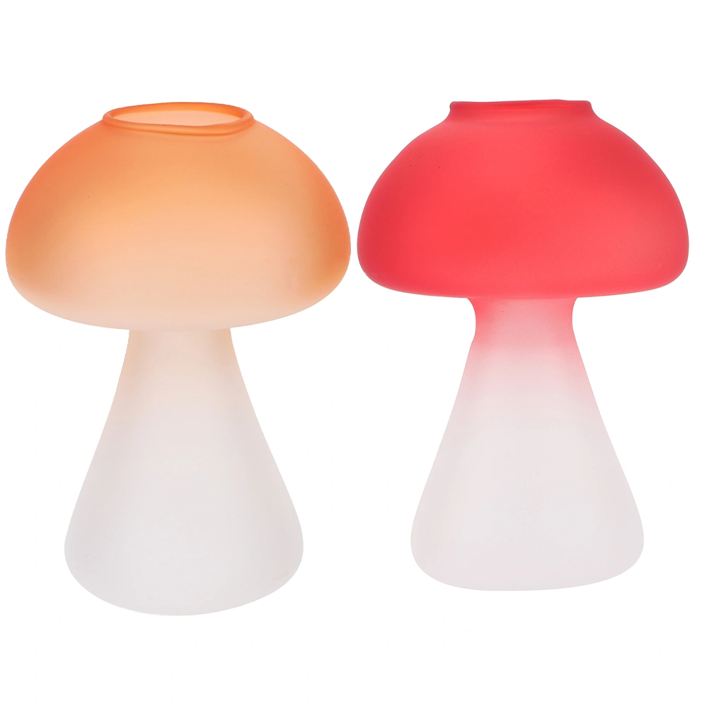 2pcs Glass Mushroom Vase Decor Glass Vase Flower Vase Floral Vase Hydroponic Plant Vase