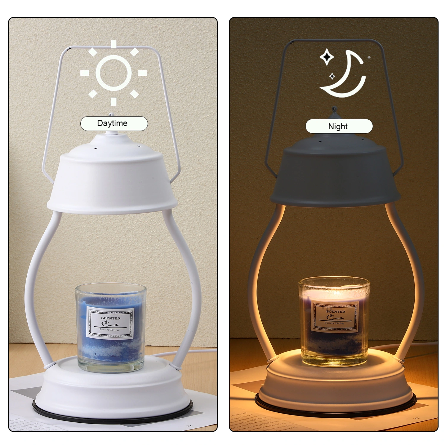 Candle Warmer Lamp Dimmable Adjustable Timing Candle Light Warmer Holder for Home Office (US Plug)