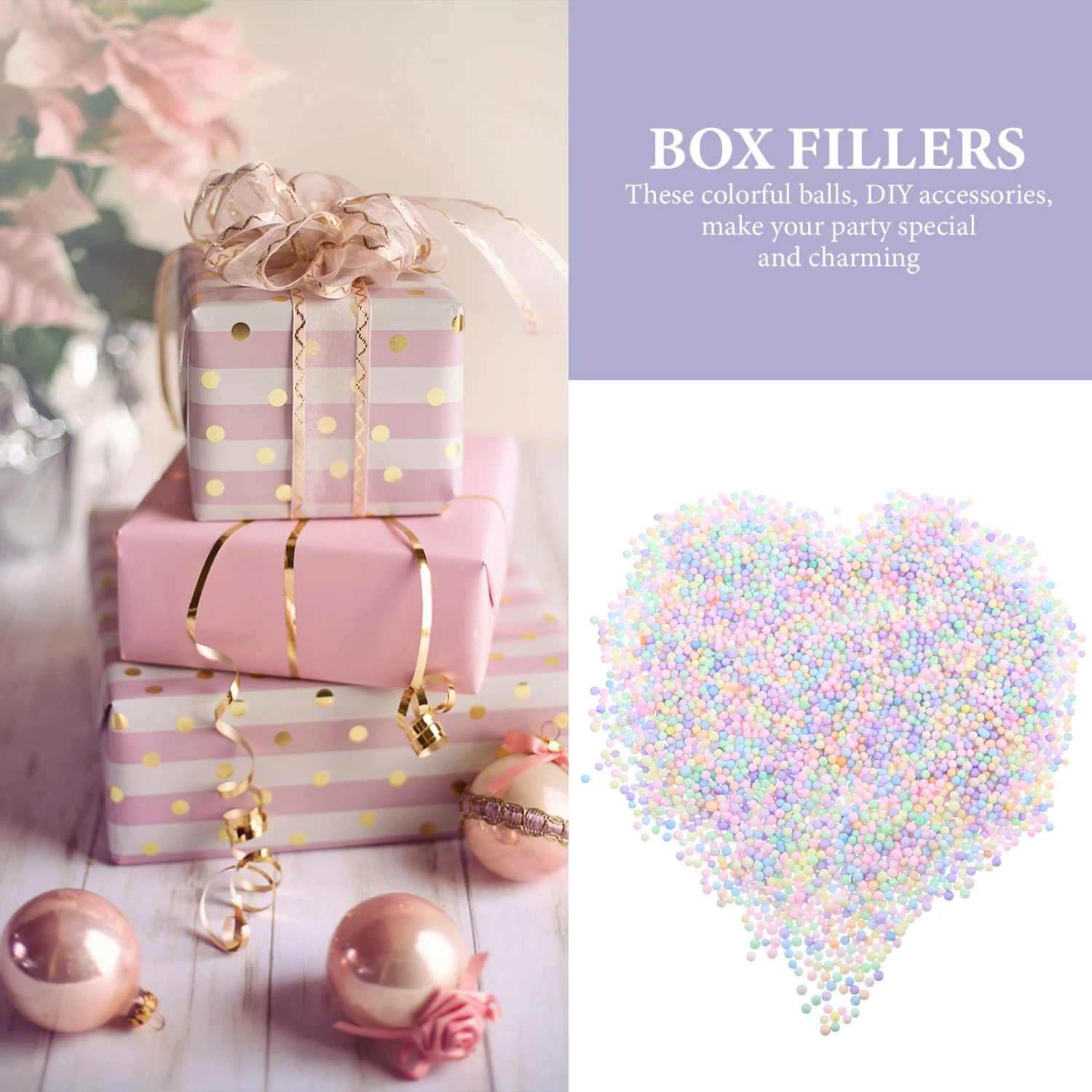 1 Bag of Colorful Foam Bead Gift Box Filler Bead Decorative Vase Filler Foam Bead Decor