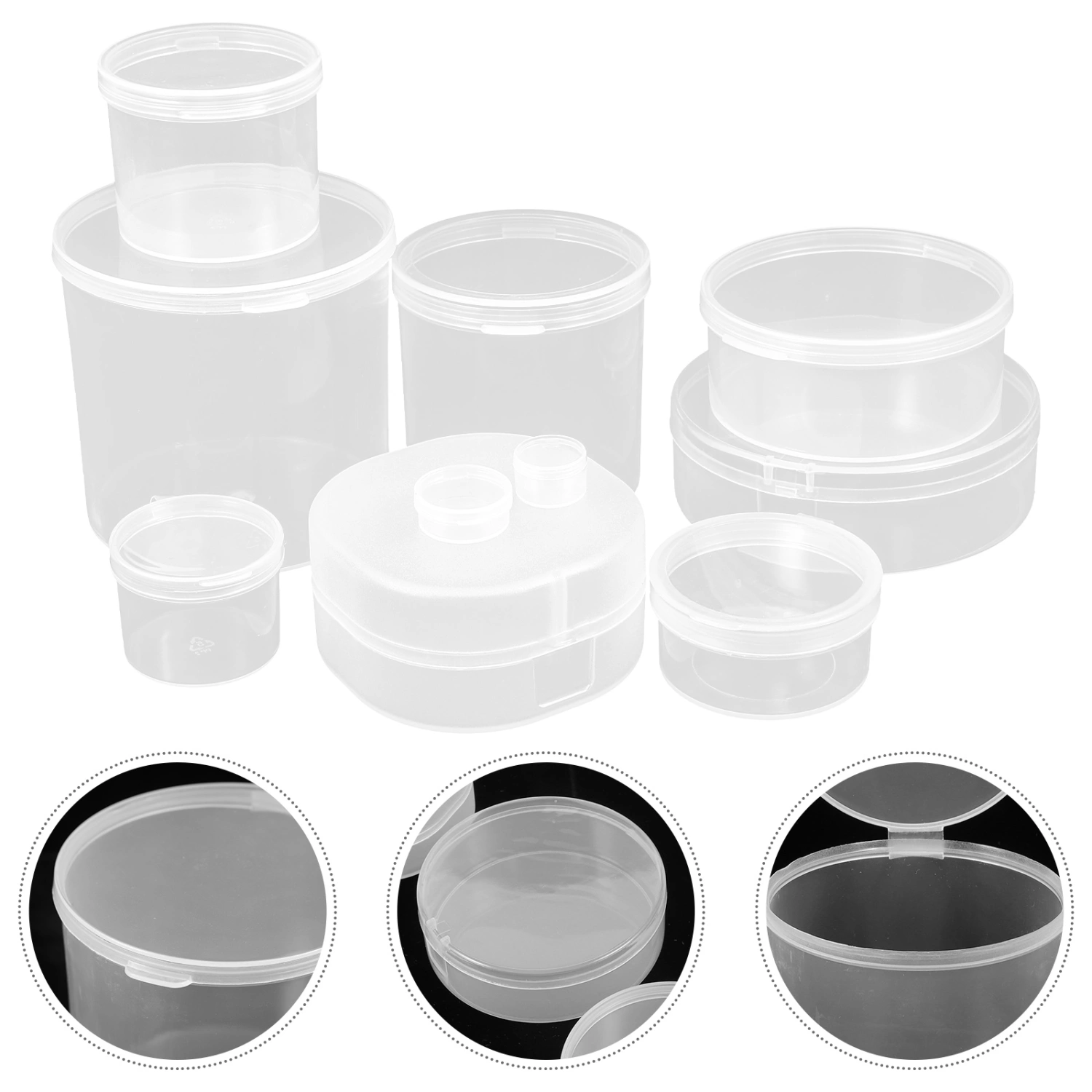 24pcs Beads Storage Cases Transparent Jewelries Boxes Small Craft Accessory Containers