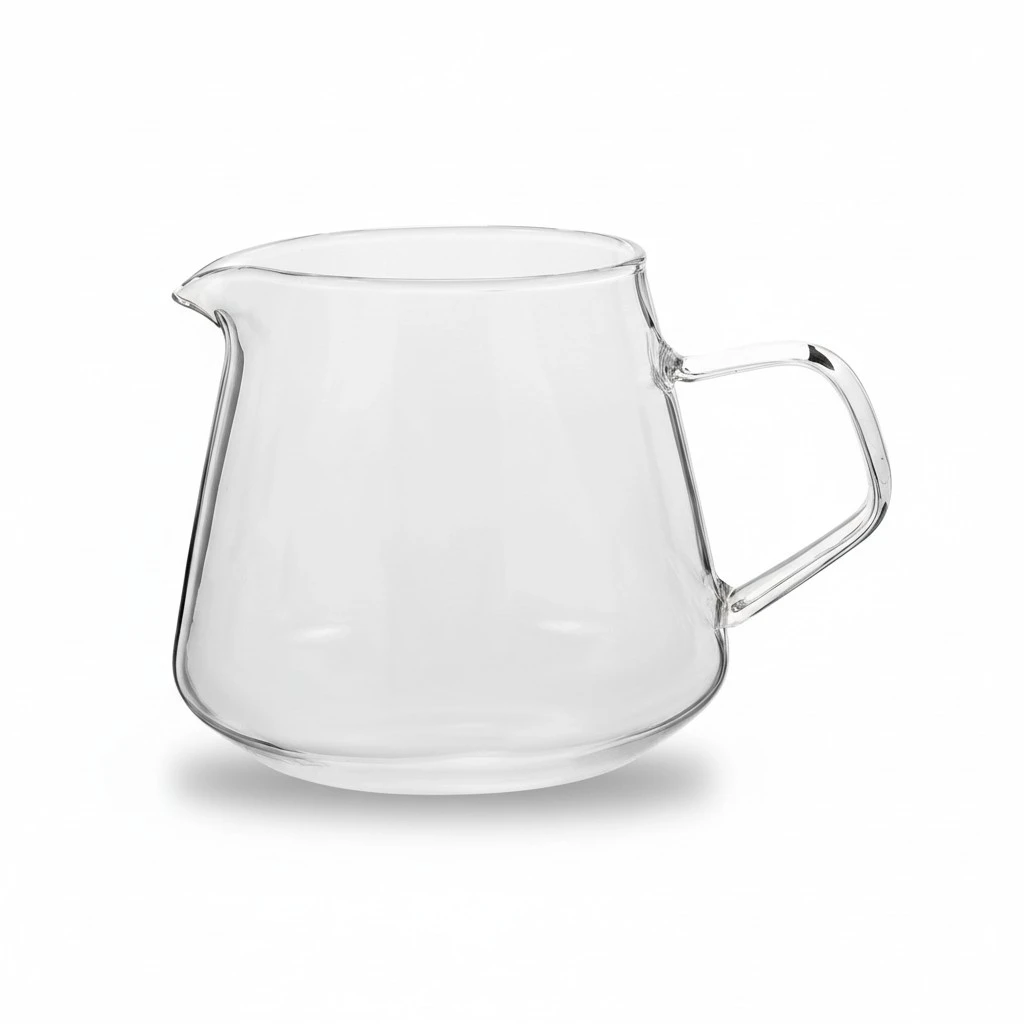 Glass Coffee Cup Clear Glass Coffee Carafe Coffee Milk Creamer With Anti-scald Handle Coffee Saver 650ml