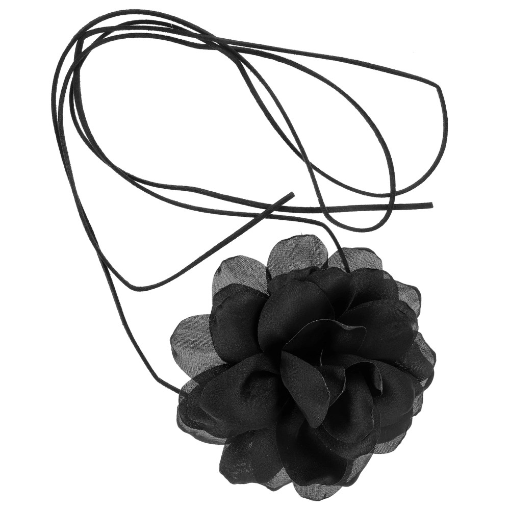 Flower Choker Necklace Flower Neck Decor Choker Flower Tie Necklace for Women