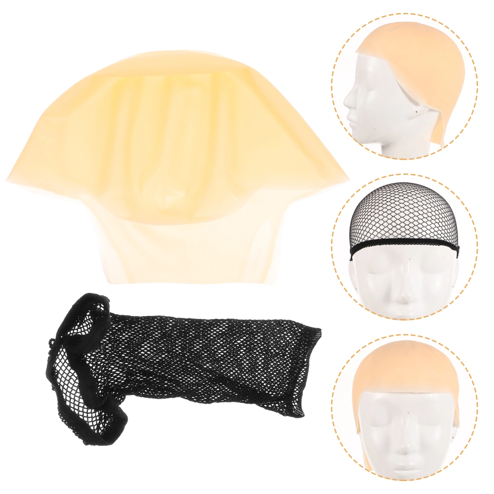 1 Set Makeup Latex Bald Caps Mesh Hair Net Wig Caps For Cosplay Performance Makeup Bald Cap