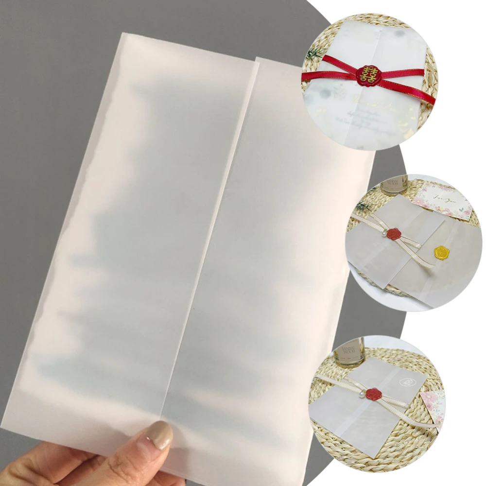 50Pcs Invitation Card Parchment Jackets Cards Envelopes Blank Envelopes Translucent Envelopes